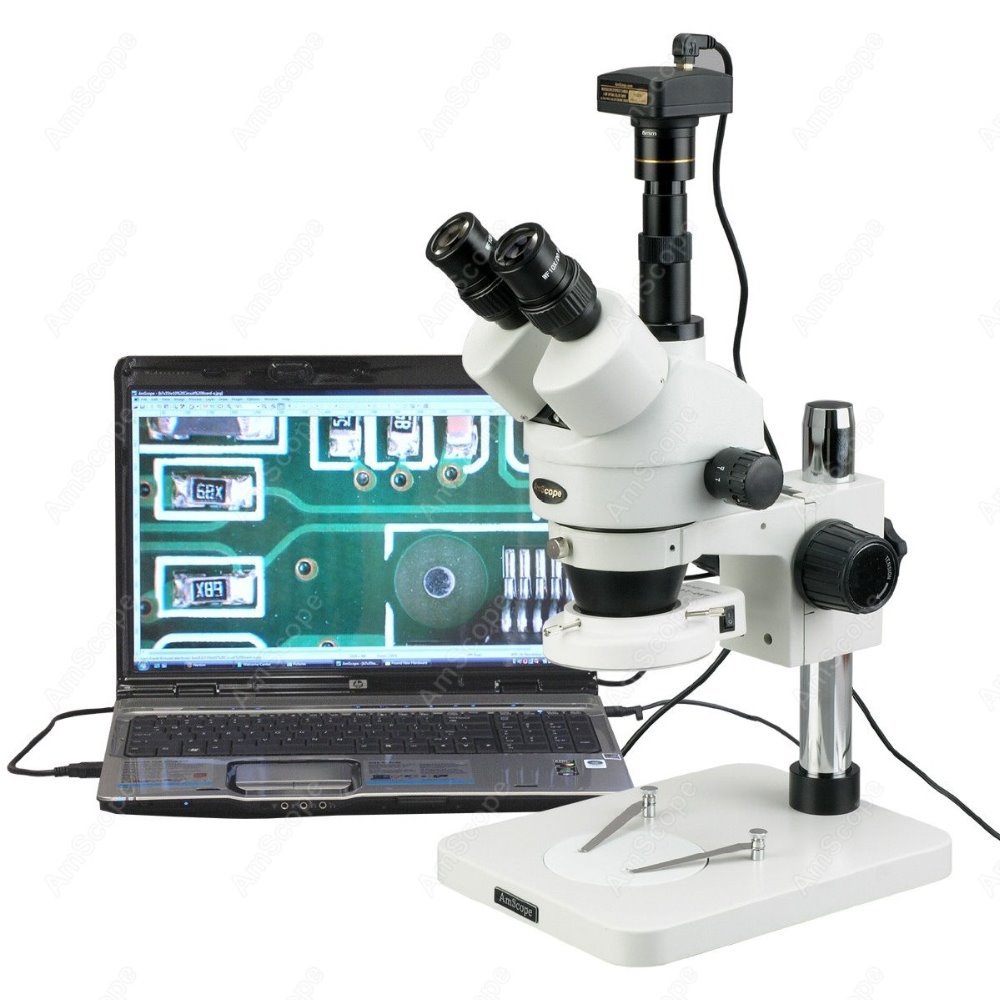 AmScope 삼안 줌 스테레오 현미경 7X-45X + - Trinocular Stereo Microscope 7X-45X 리뷰 및 가격